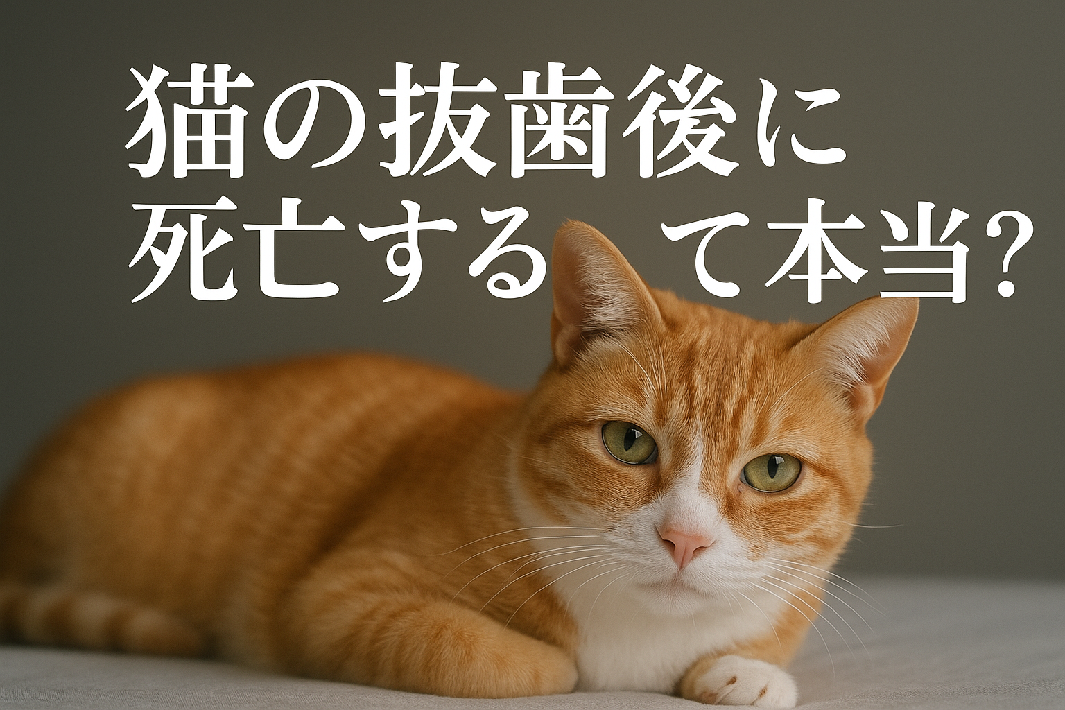 猫の抜歯後に死亡するって本当?