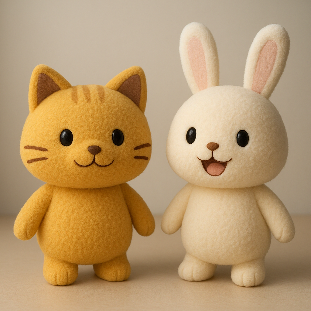 「ねこずみ」と「うささわ」というラジオ発のキャラクターです