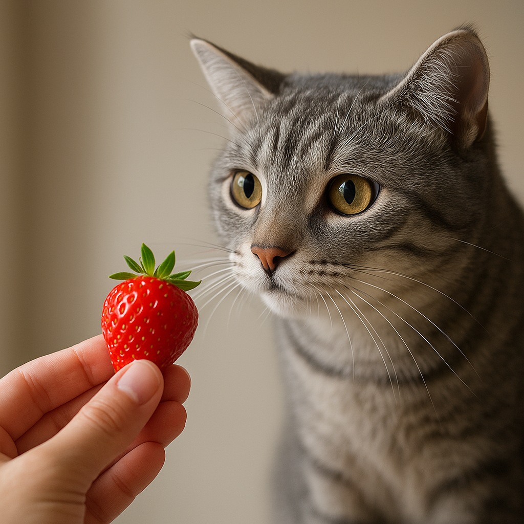 猫ちゃんにいちごをあげる時の安全なステップ
