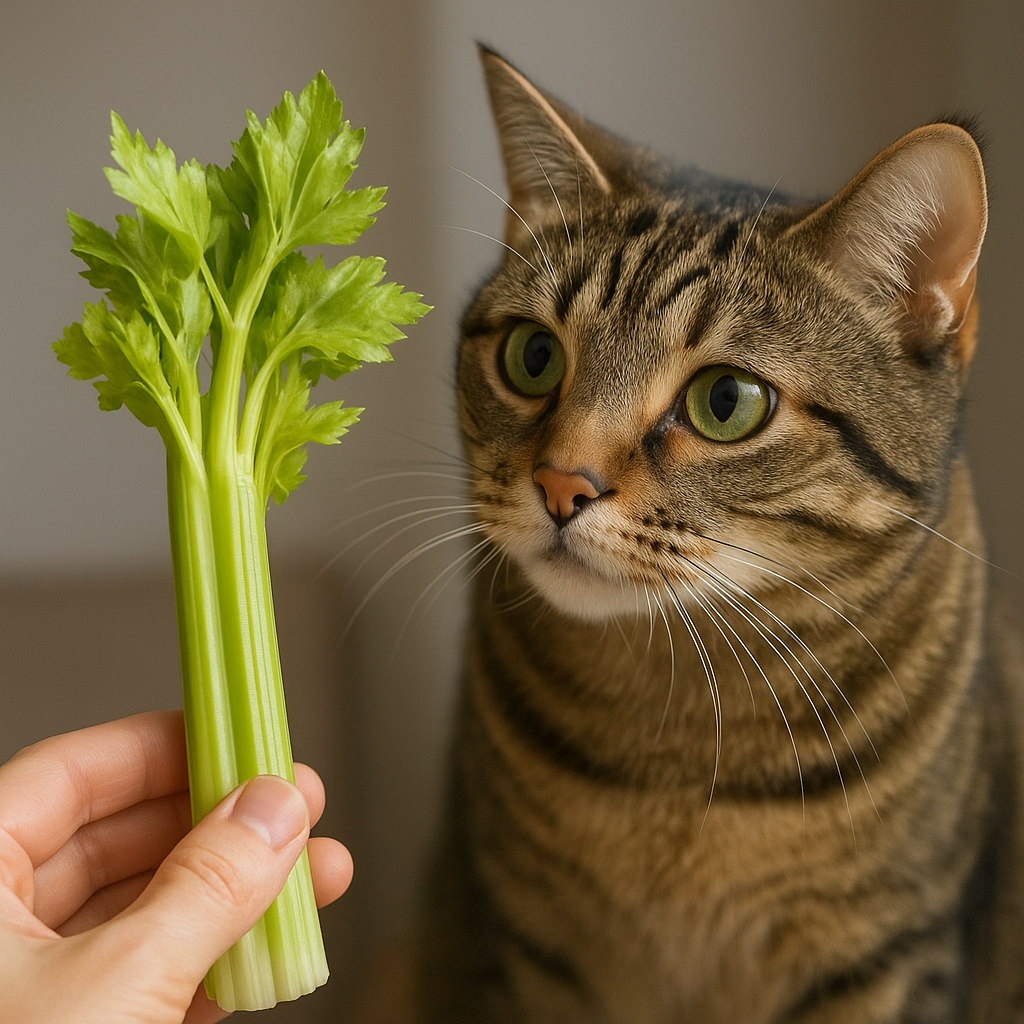 セロリに興味を持つ猫ちゃんへの安全な対応例