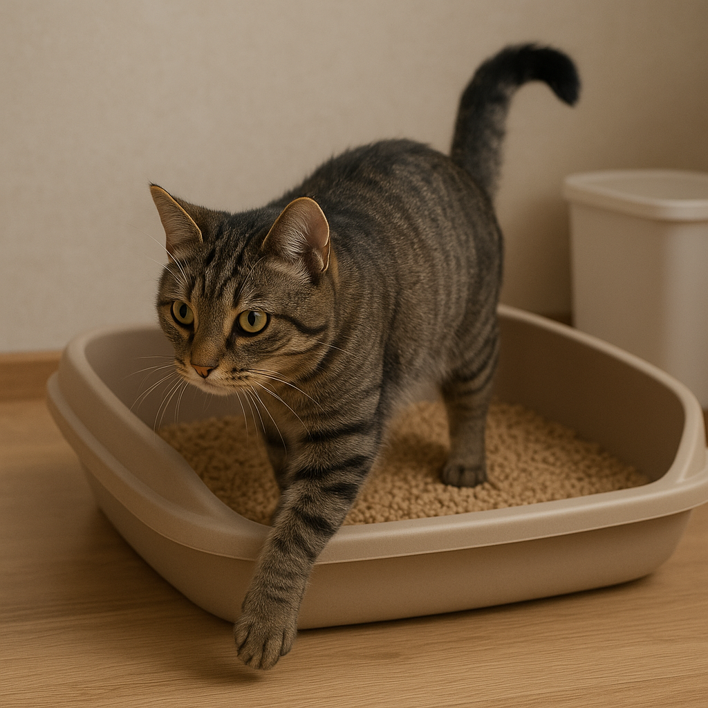 猫がトイレに出たり入ったりする行動には2つの意味があります