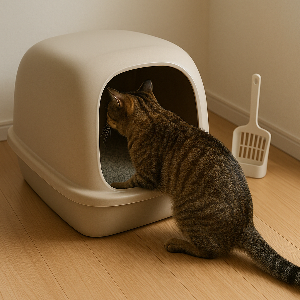 どうして猫ちゃんはトイレに出たり入ったりするの？