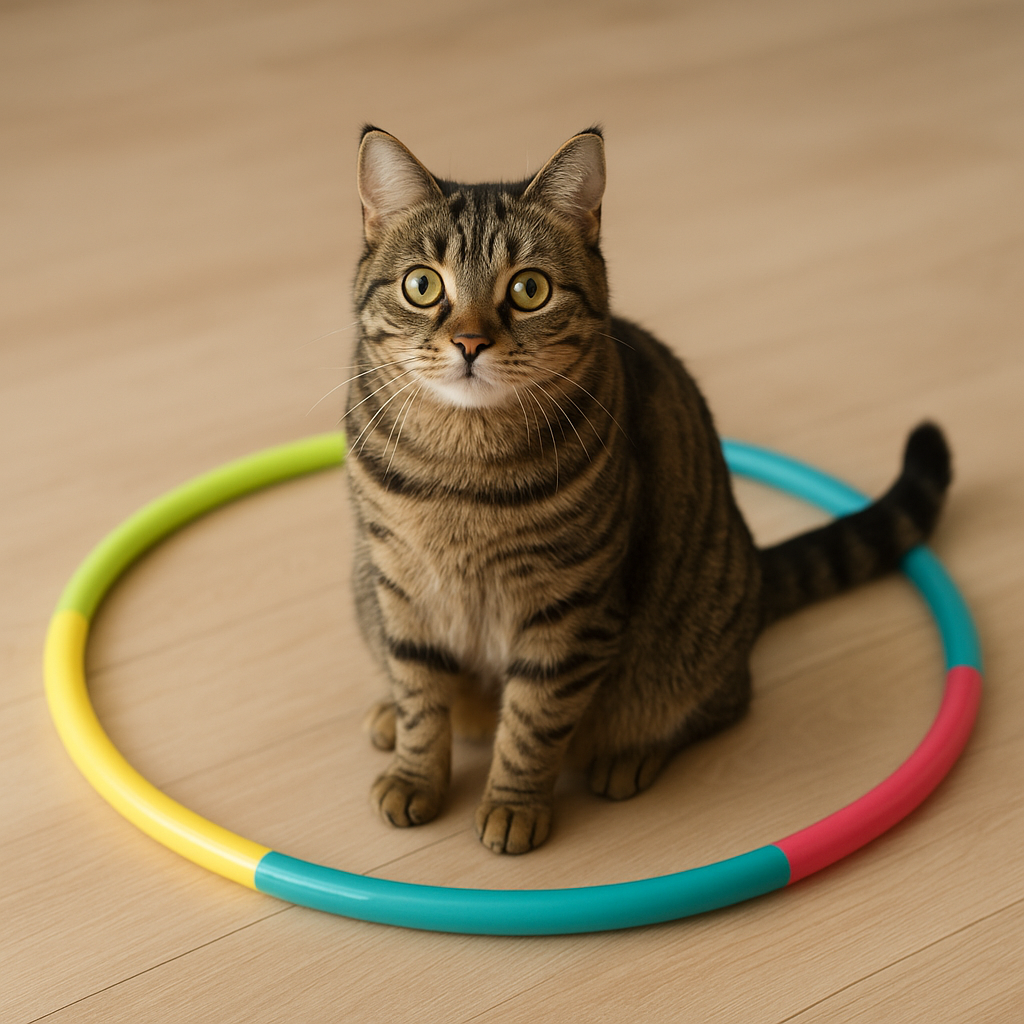 「ねこ」と「フープ」の組み合わせには色々な楽しみ方があります
